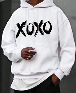 Sudadera con Capucha Blanca Extra Grande de Algodón, con Bolsillo Frontal y Logotipo Personalizado, Estilo Urbano - Product Image 1