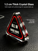 Bouton de poker triangulaire en cristal à carreaux, tout-en-un, pour accessoire de jeu de casino - Vente en gros
