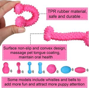 Jouet à mâcher pour chiot et chien, couleurs personnalisées, écologique, mignon, durable, en TPR, avec jouets en forme d'os à tétine neutre, petite taille, vente chaude - Product Image 3