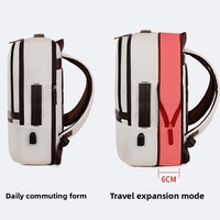 Nouveau sac à dos de voyage extensible haute capacité en polyester Oxford 20-35L avec compartiment pour ordinateur portable et bandoulière incurvée pour étudiant