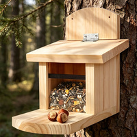 Mangeoires en bois d'extérieur personnalisées avec fenêtres transparentes pour oiseaux et écureuils, adaptées aux cours et aux balcons