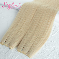 Extensions de cheveux humains Remy Genius Weft SL en stock, 18'', 20'', 22'', double épaisseur # Couleur blonde 613 en gros
