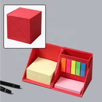 Bloc-notes multifonctionnel en papier recyclé en gros, bloc-notes adhésif personnalisé en forme de cube avec porte-stylo