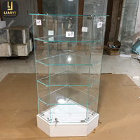 Vitrine d'angle en verre sans cadre sur mesure, autoportante ou en forme de L, pour magasin de détail ou musée