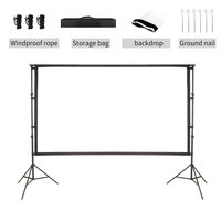 Écran de cinéma portable pliable Sunterre 150 pouces 16:9 3D HD blanc mat pour intérieur et extérieur