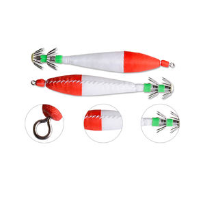 Pesca nocturna en el mar Camarón de madera Anzuelos de <span class=keywords><strong>calamar</strong></span> artificial Jigs de cebo Gancho doble Luminoso <span class=keywords><strong>Yamashita</strong></span> Squid Jig - Product Image 4