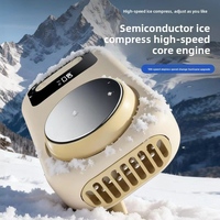 Nouveau ventilateur portable mini USB rechargeable à longue autonomie, à suspendre au cou, pour extérieur, avec compresse de glace, en ABS, idéal pour l'Amazon transfrontalier