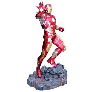 Life Size Iron Man Statue with Light Outdoor Fiberglass Super Hero Figure Sculpture