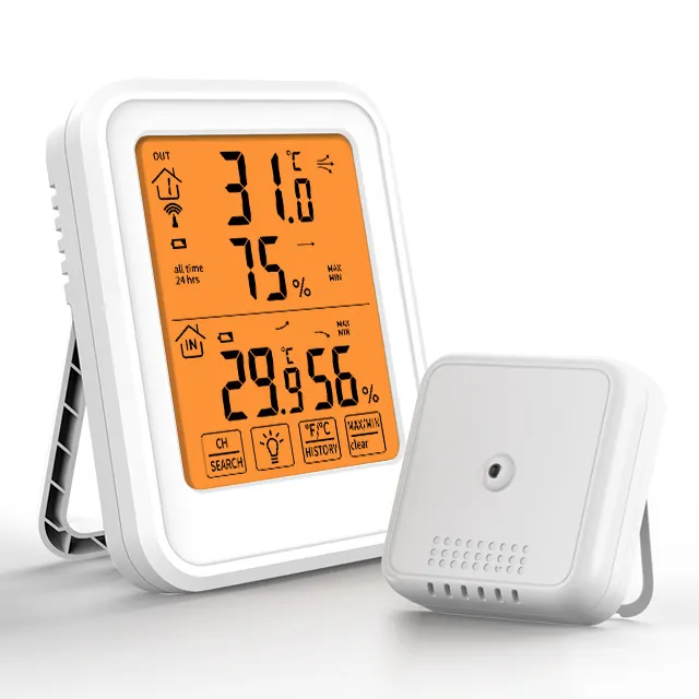 무선 온도계 실내 야외 온도계 디지털 433 MHz 무선 온도 및 습도 모니터