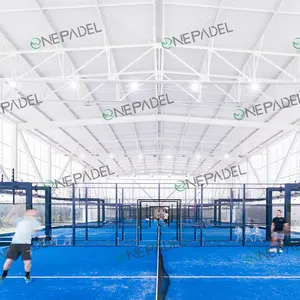 Covered Padel Tennis Courts: Featuring Artificial Turf And Fencing.