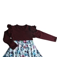 Vêtements d'hiver pour filles de Noël, de 1 à 12 ans, robe marine à volants avec pantalon à volants, 2 pièces, vêtements de printemps pour filles