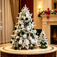 Lot de boules de Noël vintage en velours floqué multi-tailles avec nœud pour décoration de table, petit sapin, fenêtre de maison