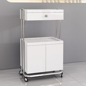 Carro de salón de belleza de tres niveles, de acero inoxidable salón de belleza, maquillaje para el hogar, casillero de tatuaje, carrito de almacenamiento rodante <span class=keywords><strong>con</strong></span> <span class=keywords><strong>cajones</strong></span> - Product Image 6