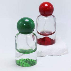 OEM/ODM <b>30ml</b> 50ml 100ml Cylinder Glass <b>Perfume</b> <b>Bottles</b> Screen Printed Gold/Silver/Blue/Red/Green Bottoms Pump Sprayer for Gift - Product Image 3