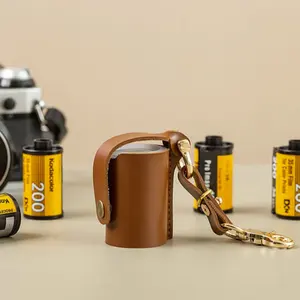 Sarung Film 35mm kulit PU pelindung kamera kantong gulung Film aksesori kamera pelindung Film Hadiah untuk dia