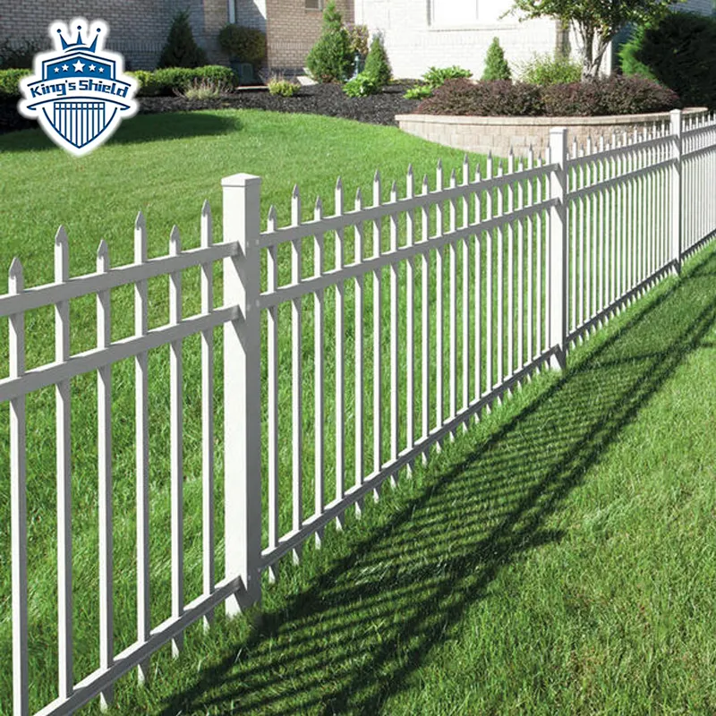 Galvanized Wrought Iron Tubular Garden Picket Fence Ornamental Industrial metal fence garden fence panel outdoor Backyard