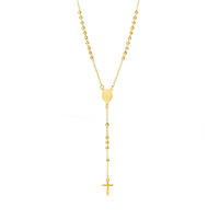 Collier croix à franges à la mode-Plaqué d'or 18 carats. Pendentif Croix Vierge Marie. Collier en acier inoxydable.