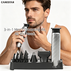 Kit de toilettage professionnel 3 en 1 pour hommes, tondeuse à cheveux multifonctionnelle sans fil, tondeuse électrique avec lame en T et support d'affichage - Product Image 4