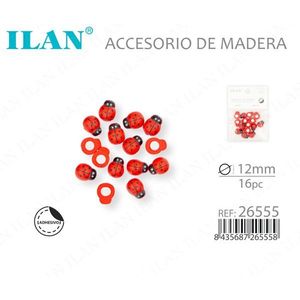 Accesorio Ilan Wooden Beetle, Adhesivo de 12 mm, 16 Piezas - Product Image 3