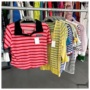 เสื้อยืดถักหลากสีสไตล์สตรีทน่ารักสำหรับผู้หญิงเสื้อทีเชิ้ตแขนสั้นและทรงหลวมใส่ได้พอดีกับอินสตาแกรมในฤดูใบไม้ผลิและฤดูร้อน - Product Image 3