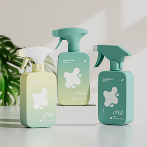 Sang Trọng Rỗng 350Ml 500Ml <span class=keywords><strong>HDPE</strong></span> Vuông Màu Xanh Lá Cây Phun Chai Với Kích Hoạt - Product Image 1