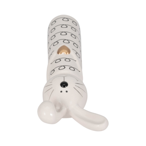 Statuetta di Coniglio Ondulato in Ceramica con Motivo a Anelli e Cuore per Arredamento Casa, Bagno, Ufficio, Soggiorno - Product Image 6