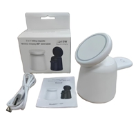 Chargeur sans fil magnétique 3 en 1 15W, rotation à 360 degrés, support réglable à 70 degrés pour téléphone, montre, écouteurs, chambre, bureau