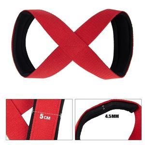 Sangles de levage antidérapantes rouges pour haltérophilie et fitness, support de poignée unisexe - Product Image 5