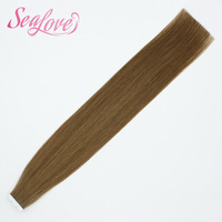 Extensions de cheveux humains Remy 100% de qualité supérieure, double épaisseur, couleur personnalisée, extensions à bandes adhésives standard
