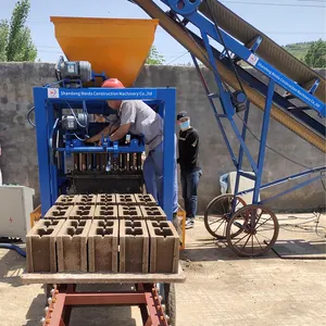 Semi Automatic Qtj4-40 Hollow Concrete Paving Brick Making Machinery Manual Cement Block Moulding Making Maker Machine