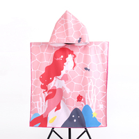 Peignoir à capuche en microfibre imprimé dessin animé robot personnalisé pour enfants, serviette de bain à capuche pour filles et garçons
