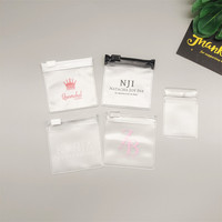 Petit sac transparent en plastique recyclable à fermeture éclair en PVC pour l'emballage de bagues de bijoux en cosmétiques
