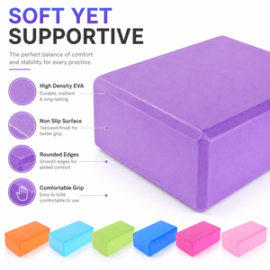 <span class=keywords><strong>Bloc</strong></span> <span class=keywords><strong>de</strong></span> yoga EVA 22,5x15x7,5 cm (9x6x3 pouces) en <span class=keywords><strong>mousse</strong></span> haute densité antidérapante, brique <span class=keywords><strong>de</strong></span> yoga et <span class=keywords><strong>de</strong></span> Pilates, logo personnalisé, fabricant en gros - Product Image 3