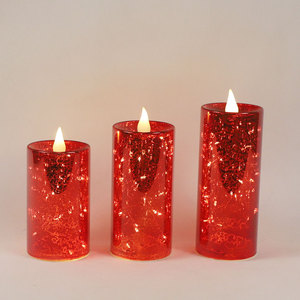 Custom semplicemente bella neve aspetto vetro Led candelabro con Base cilindro di sicurezza decorazioni natalizie elettriche - Product Image 3