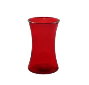 Vaso di vetro da tavolo rotondo rosso 1400ml vaso di fiori in vetro a vita sottile per la decorazione 50OZ