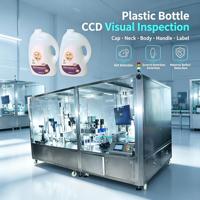 Machine d'inspection visuelle automatique avec détection de défauts par IA et système de rejet automatique pour étiquettes de cou, de corps et de poignée