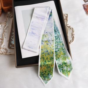 Jilbab pabrik syal desainer cetak kustom persegi syal sutra Hijab Premium Foulard Soie Pas Cher De Luxe - Product Image 3