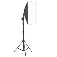 Kit de studio photo avec boîte à lumière 50cmx70cm, support de lumière 2m, pour ampoule LED, support de boîte à lumière à tête unique, équipement trépied