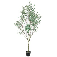 Arbre d'eucalyptus artificiel de 150 cm de hauteur, plante d'eucalyptus artificielle pour la décoration de la maison et du bureau
