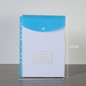 Enveloppes de documents en plastique transparent vertical format A4, sacs de classement en polypropylène avec fermeture à bouton - Product Image 5