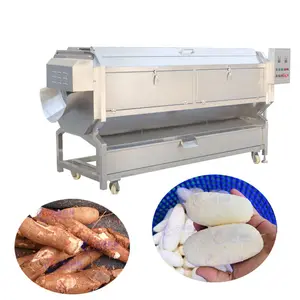 High configuration continuous carrot potato cassava washing and peeling machine peeler for cassava