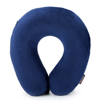 Housse en velours ultra pelucheux, oreiller de voyage en mousse à mémoire de forme, pratique, kit de voyage en tissu d'avion portable en forme de U, fixation magnétique