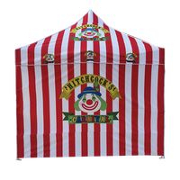 Gazebo d'extérieur 10x10 10*x15 pieds, auvent pliable, gazebo pour nourriture et en-cas, tente de marché, tente à rayures rouges et blanches, tente à thème de carnaval