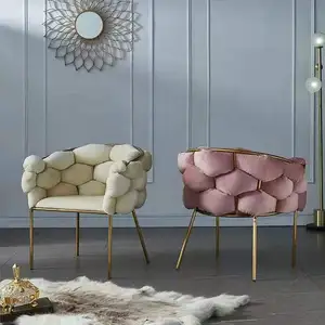 WSX102 Nordic Light Luxus einfache Samt moderne Sessel Lounge Chair Make-up Stuhl Luxus Akzent Lounge Chair