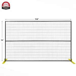 风格基地建筑工地临时围栏面板便携式6英尺 * 10英尺金属铁方框架加拿大临时围栏