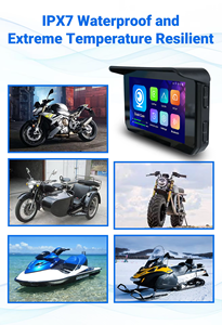 Écran d'affichage GPS de navigation pour moto portable 5 pouces IPX7 étanche, Carplay, écran pour moto, moniteur, double caméra, <span class=keywords><strong>enregistreur</strong></span> de conduite - Product Image 4