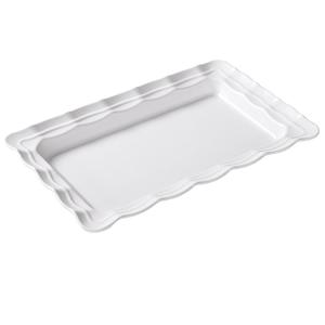 Xiangyuan Meimei <b>melamine</b> tableware <b>plates</b>, banquet hall white lace plating, restaurant and hotel large roast suckling pig - Product Image 5