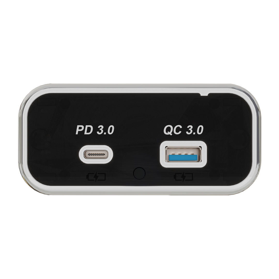 USB-A + USB-C (QC3.0 + PD3.0)