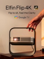 Projecteur laser triple 4K XGIMI Elfin Flip, 1600 lumens ISO vision jour, Google TV Netflix, zoom optique, Harman Kardon.