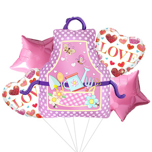 Happy mother's Day Helium Globos Feliz Dia vaso grembiule Heart Love Mom girasole Foil Balloons Set madre decorazioni per feste regali - Product Image 3